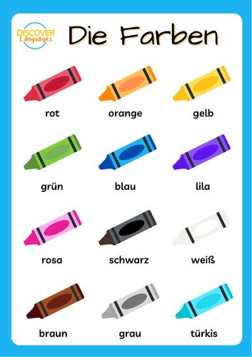 Free German Colours Worksheets And Poster Teaching Resources