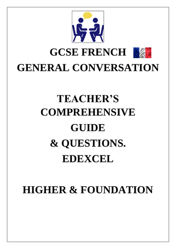 GCSE FRENCH SPEAKING GC TEACHER GUIDES | Teaching Resources