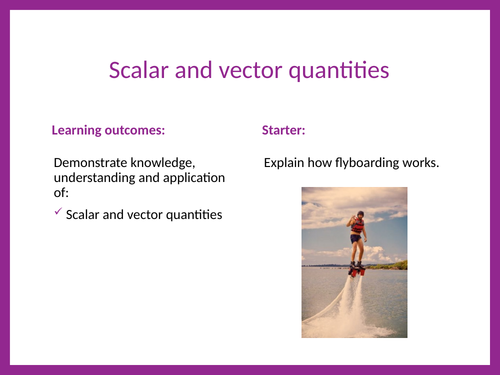 OCR Physics A Chapter 2: 3. Scalar and vector quantities