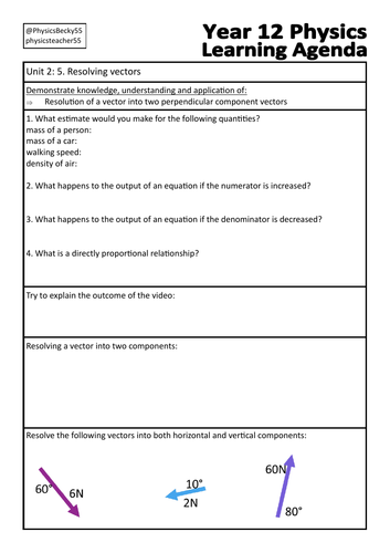 OCR Physics A Chapter 2: 5. Resolving vectors