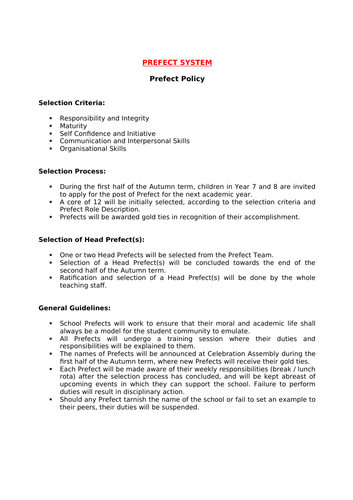 Prefect System Bundle Pack | Teaching Resources