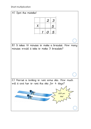 Year 4 Short Multiplication Word Problems