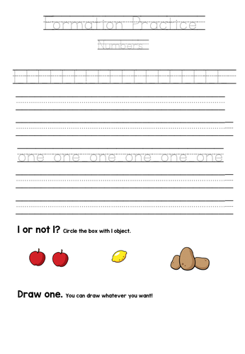 Number formation Booklet