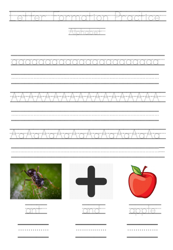 Letter formation booklet