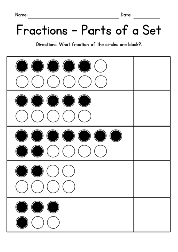 Fractions - Parts of a Set Worksheets