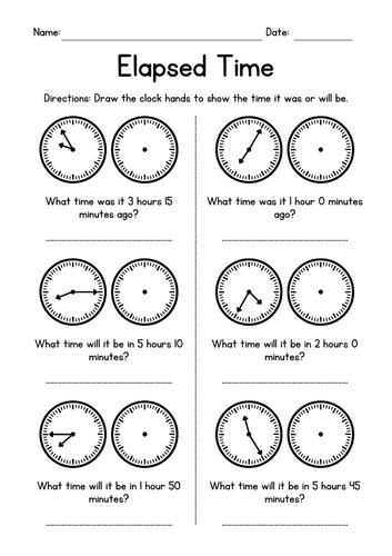 Elapsed Time 5 Minute Intervals Worksheets Teaching Resources 4182