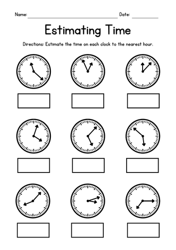 Estimating & Rounding Time Worksheets
