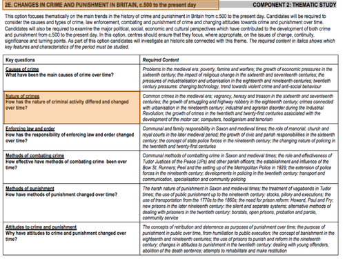 Eduqas History Crime & Punishment - Key Question 2: Nature of Crime - Tudor