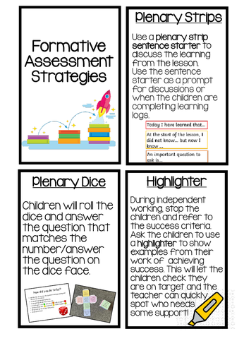 Formative Assessment Strategy Cards Teaching Resources 8918