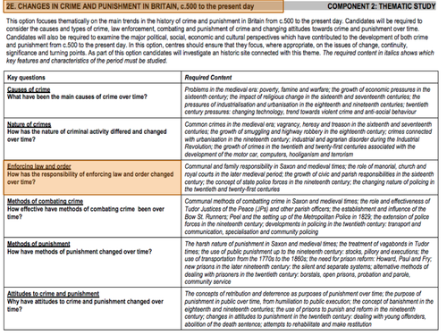 Eduqas History Crime & Punishment - Key Question 3: Enforcing Law & Order - Consolidation