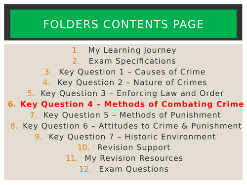 Eduqas History Crime & Punishment - Key Question 4: Methods of Combating Crime - Lesson 1