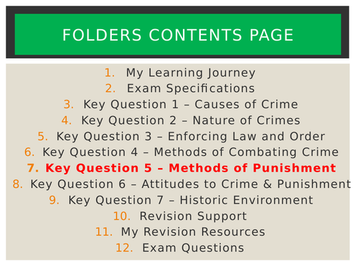 Eduqas History Crime & Punishment - Key Question 5: Methods of Punishment - 18th & 19th Century