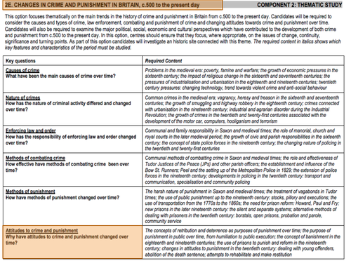 Eduqas History Crime & Punishment - Key Question 6: Attitudes to Crime & Punishment - Consolidation