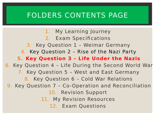 Eduqas History Germany 1919-1991 - Key Question 3: Life Under the Nazis - Lesson 1