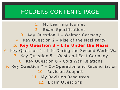 Eduqas History Germany 1919-1991 - Key Question 3: Life Under the Nazis - Lesson 3