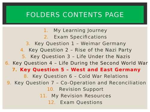 Eduqas History Germany 1919-1991 - Key Question 5: West & East Germany - Lesson 1