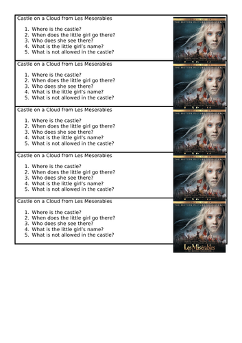 Disney/Musical Guided Reading questions | Teaching Resources