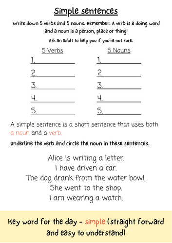 homework short sentences
