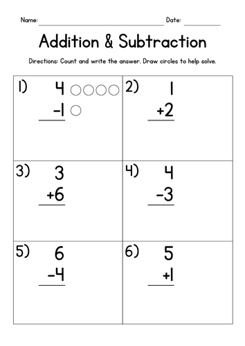 Addition &amp; Subtraction Worksheets | Teaching Resources