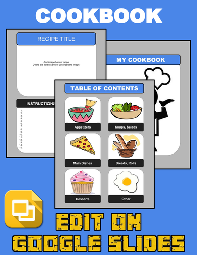 Cookbook Template (Editable in Google Slides) Teaching Resources