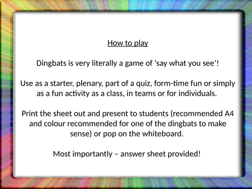 dingbats-quiz-teaching-resources