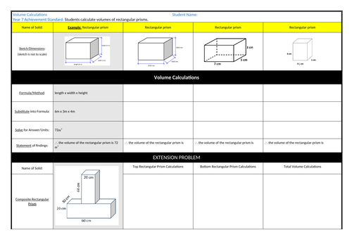 Basic Volume Task | Teaching Resources