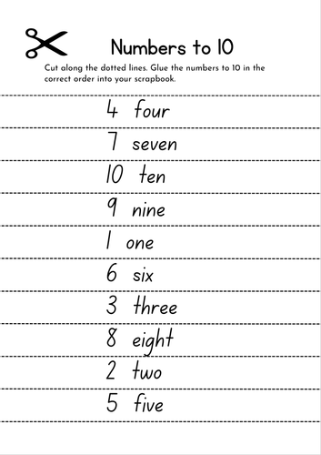 literacy numbers 1 to 10 KS2 QCA worksheet | Teaching Resources