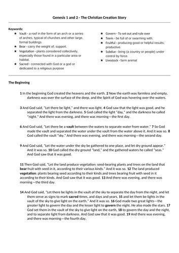 KS3 - Christianity // Genesis (Creation)