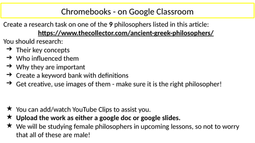 KS3 - Ancient Philosophy // Philosopher Research