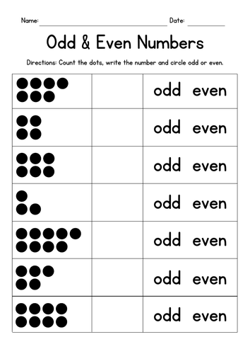 Odd And Even Numbers Worksheets Teaching Resources 0113