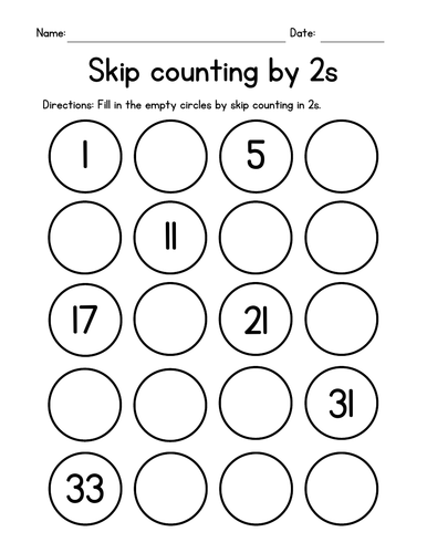 Skip Counting by 2s Worksheets | Teaching Resources