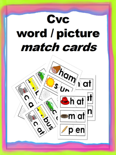 Cvc picture word match | Teaching Resources