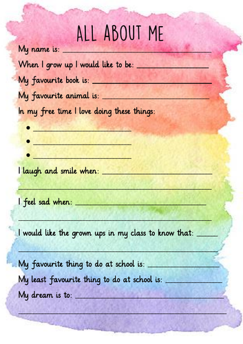 All about me questionnaire KS1 | Teaching Resources