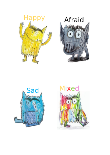 Colour Monster Characters with Names | Teaching Resources