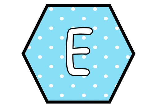 Spotty Pastel Hexagon Display Lettering_Writing/English