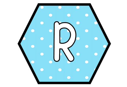 Spotty Pastel Hexagon Display Lettering_Reading