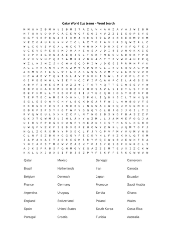 Qatar World Cup Wordsearch | Teaching Resources