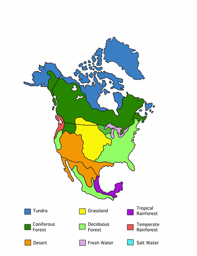 North America Biome Map | Teaching Resources