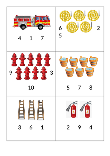 Firefighter number counting peg activity | Teaching Resources