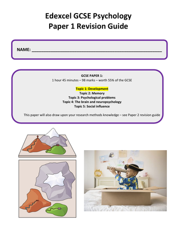 Edexcel GCSE Psychology Development Revision Guide Topic 1 | Teaching ...