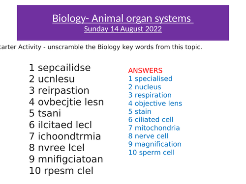 KS3 Biology Cells topic lessons | Teaching Resources