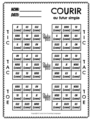 courir-irregular-futur-simple-french-tic-tac-toe-games-no-prep-printable-teaching-resources