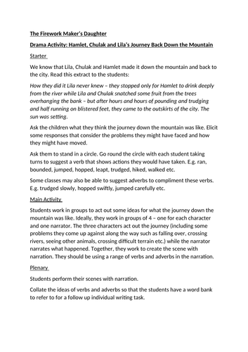 DRAMA Activity Eliciting VERBS and ADVERBS Based on Firework Maker's ...