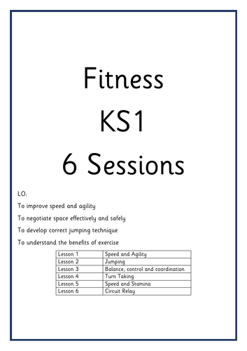 KS1 PE Planning - Games - Fitness
