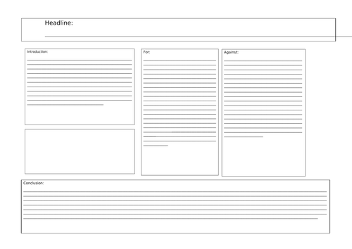 Persuasive Newspaper Article sectioned sheet with lines. | Teaching ...
