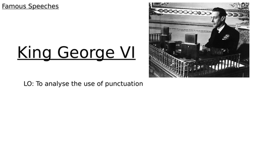 KS3 Famous Speeches: George VI