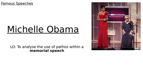 KS3 Famous Speeches:  Michelle Obama
