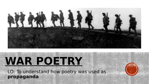 KS3: WW1 Poetry 'Who's For The Game'