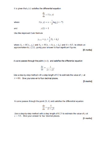 Numerical Methods Further Maths Questions | Teaching Resources