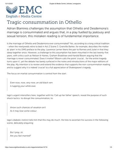 Othello A-level Edexcel - Full Scheme + Resources | Teaching Resources